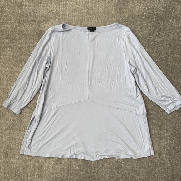 J Jill Wearever Collection Tunic Top Womens Medium Petite 3/4 Sleeve Stretch - Picture 1 of 8